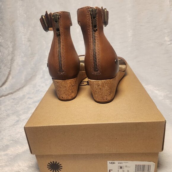 UGG WOMEN'S ZOE II CORK WEDGE SANDALS - Picture 5 of 6